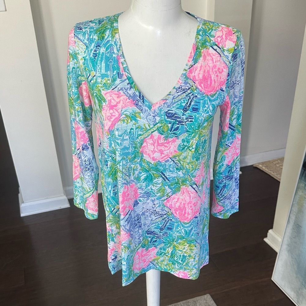 Lilly Pulitzer Pima Cotton V-Neck Top S